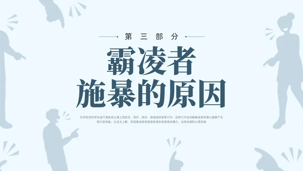 蓝色简约大学校园欺凌PPT培训课件