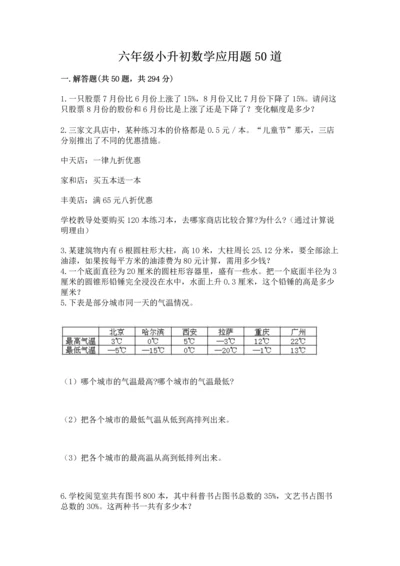六年级小升初数学应用题50道完整参考答案.docx