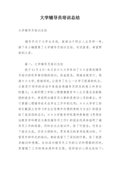 大学辅导员培训总结.docx