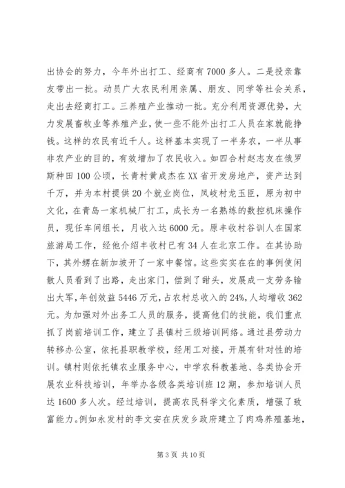 乡镇迎接县人大调研汇报材料.docx