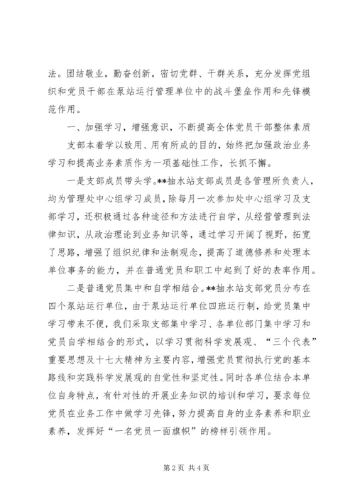 抽水站党建工作交流材料.docx