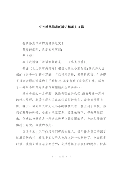 有关感恩母亲的演讲稿范文5篇.docx