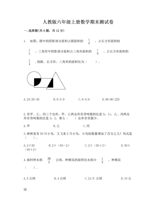 人教版六年级上册数学期末测试卷（综合题）word版.docx