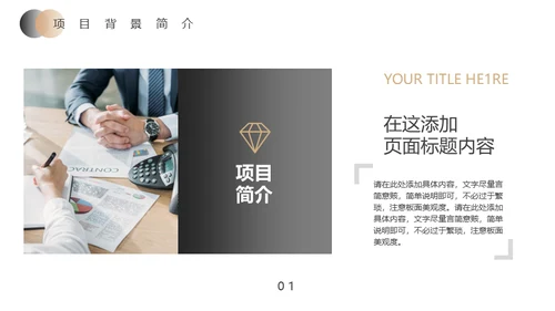 黑金商业计划投资收益报告通用PPT模板