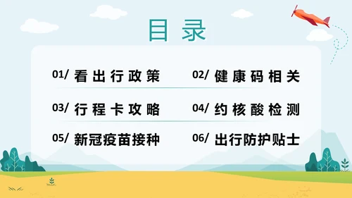 假期旅行疫情出行政策PPT模板