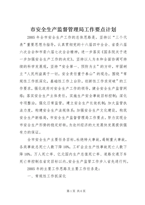 市安全生产监督管理局工作要点计划.docx