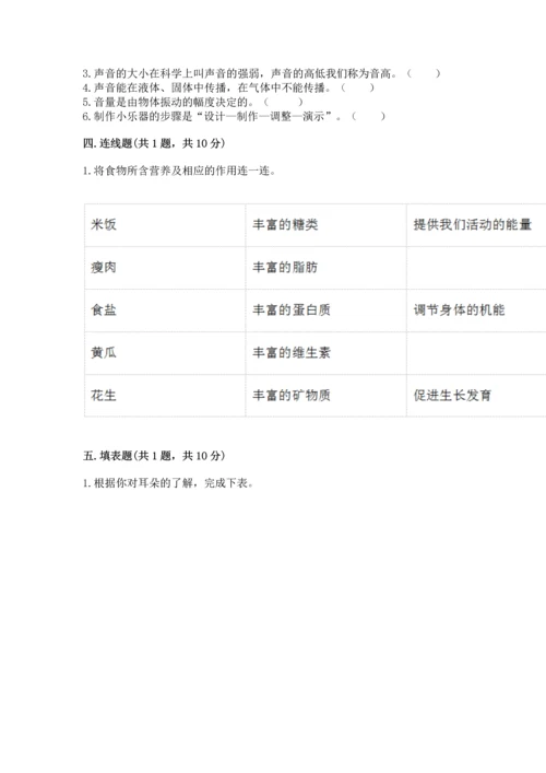 教科版科学四年级上册期末测试卷精品【综合题】.docx