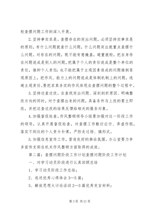 查摆问题阶段工作计划.docx