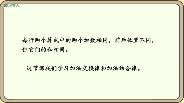 新人教版数学四年级下册3.1    加法交换律和加法结合律课件