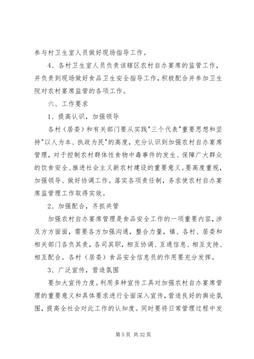 五马卫生监督协管站农村自办宴席监督管方案.docx