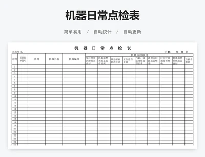 机器日常点检表