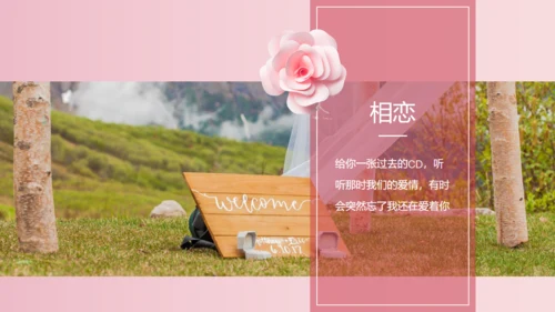 我们结婚啦浪漫婚礼520粉色婚礼相册通用PPT模板