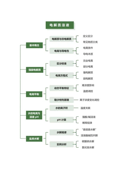 学习笔记-化学电解质溶液绿色简约竖版word模板