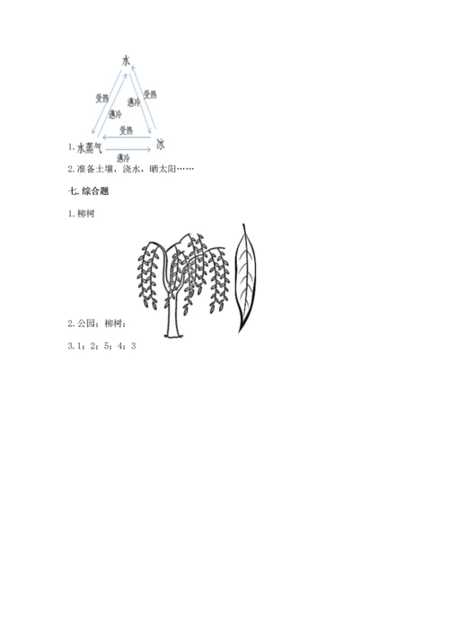 教科版科学一年级上册第一单元《植物》测试卷及一套参考答案.docx