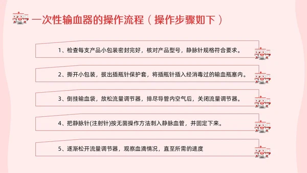 红色插画输血制度PPT模板宣传PPT动态PPT医疗护理