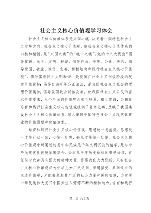 社会主义核心价值观学习体会 (3).docx