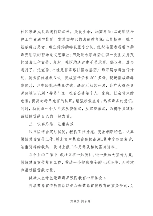 健康人生绿色无毒毒品预防教育心得体会多篇某年.docx