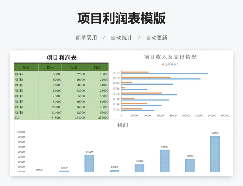 项目利润表模版