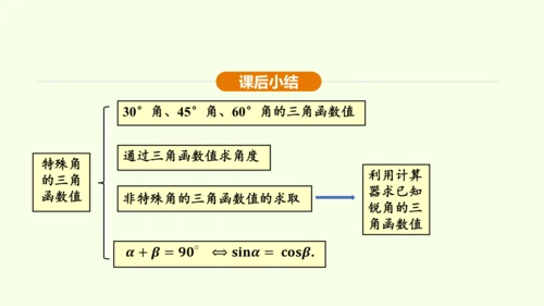 人教版数学九年级下册28.1 第2课时 特殊角的三角函数值课件（30张PPT)