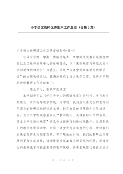 小学语文教师优秀期末工作总结 (合集3篇).docx