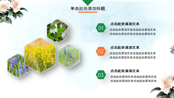 中式水彩画鸟语花香述职报告通用PPT模板
