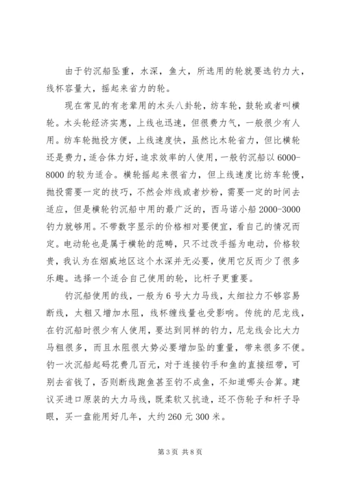 烟威地区钓沉船的一点体会(一)钓具的选择(二)钓组(三)钓饵.docx