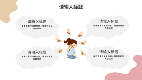 卡通校园暴力主题教育PPT模板