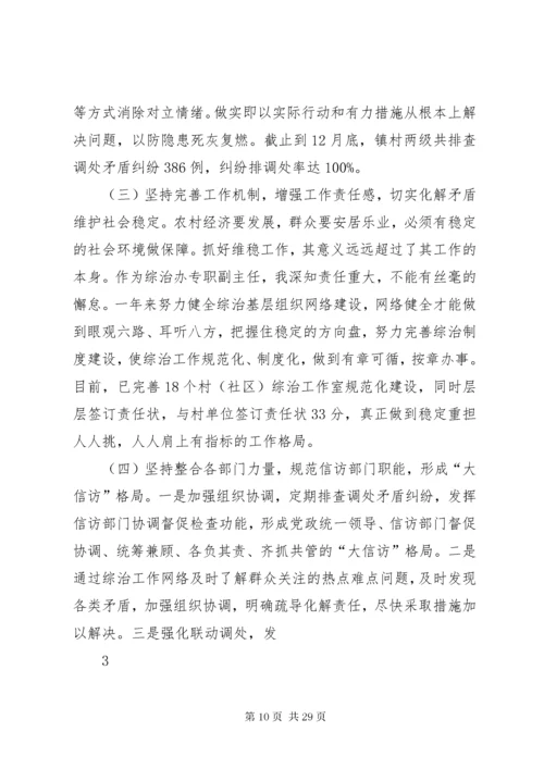 6乡镇综治办专职副主任述职述廉报告.docx