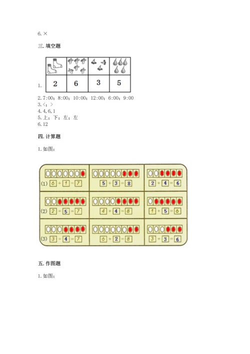 人教版一年级上册数学期末测试卷及答案【夺冠系列】.docx