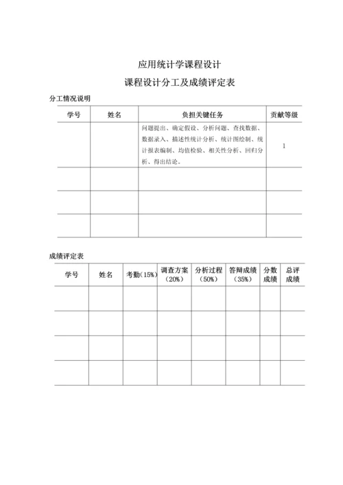 应用统计学优秀课程设计运用SPSS对城市空气质量的统计分析.docx