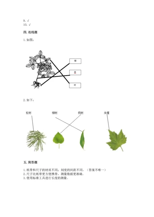 教科版一年级上册科学期末测试卷加精品答案.docx