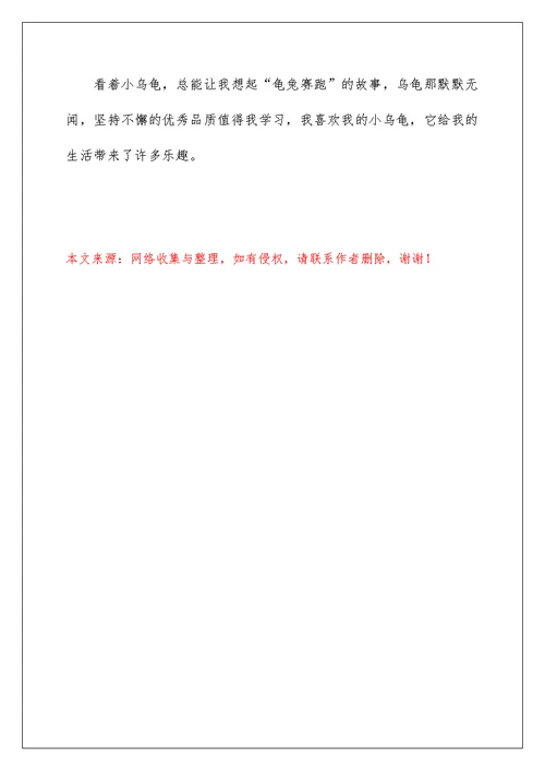 2022乌龟的三年级作文6篇