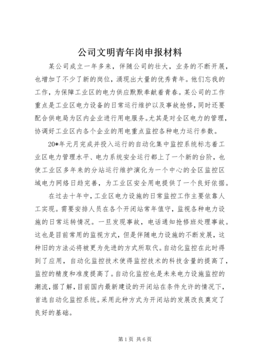 公司文明青年岗申报材料.docx