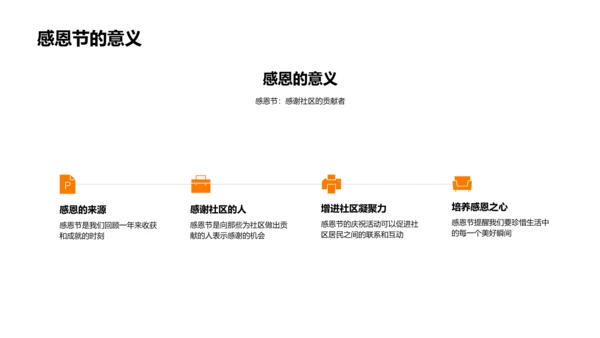 社区感恩节活动报告PPT模板