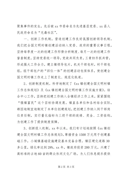 乡镇年度创建文明镇工作总结.docx