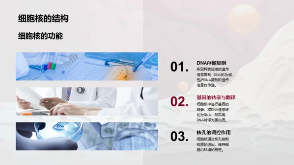 3D风生物医疗教学课件PPT模板