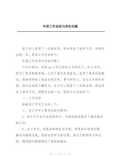 年度工作总结与存在问题.docx