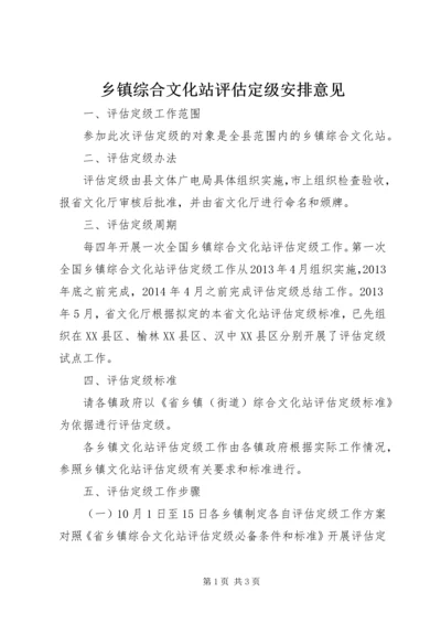 乡镇综合文化站评估定级安排意见.docx