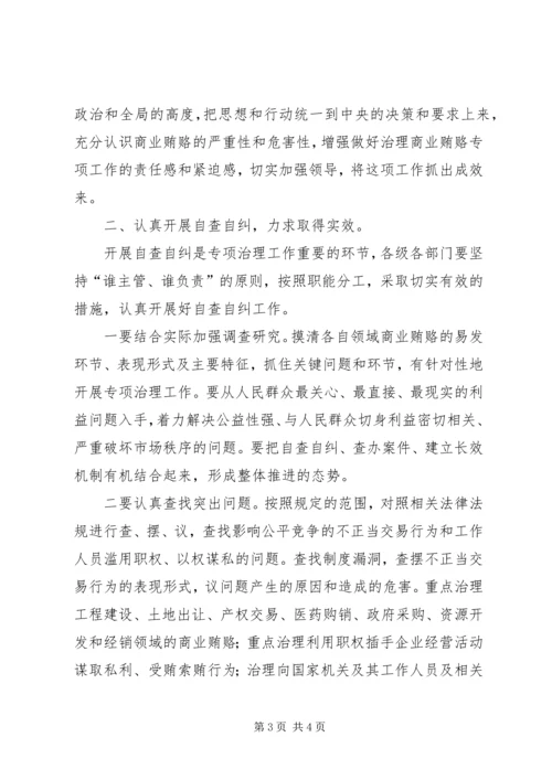 全县治理商业贿赂领导小组负责人会议交流材料 (2).docx
