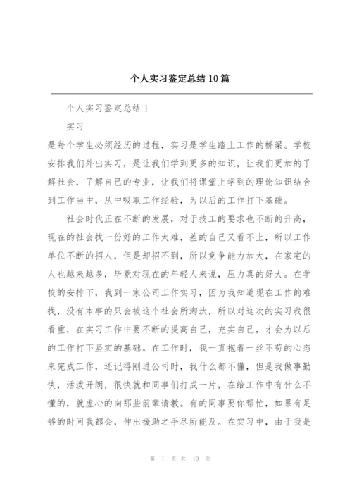 个人实习鉴定总结10篇.docx