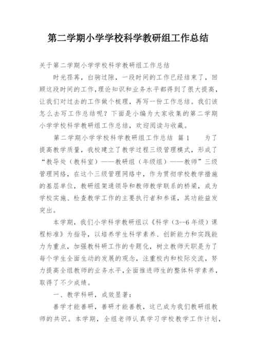 第二学期小学学校科学教研组工作总结_1.docx