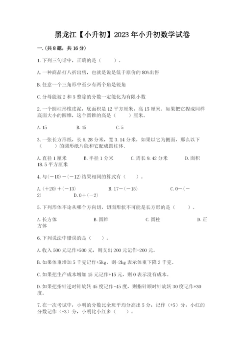 黑龙江【小升初】2023年小升初数学试卷附答案（精练）.docx