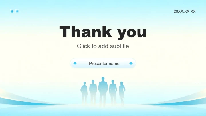 蓝色清新简约风团队成员介绍企业培训PPT主题模板