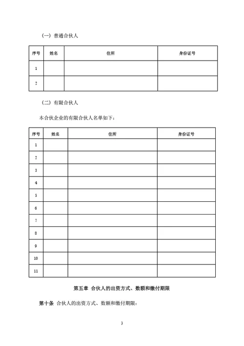 有限合伙企业合伙协议（条款详细完整版）