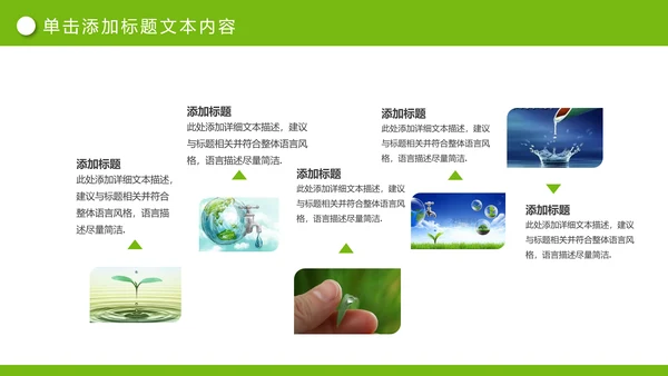绿色清新节约用水公益宣传活动PPT模板