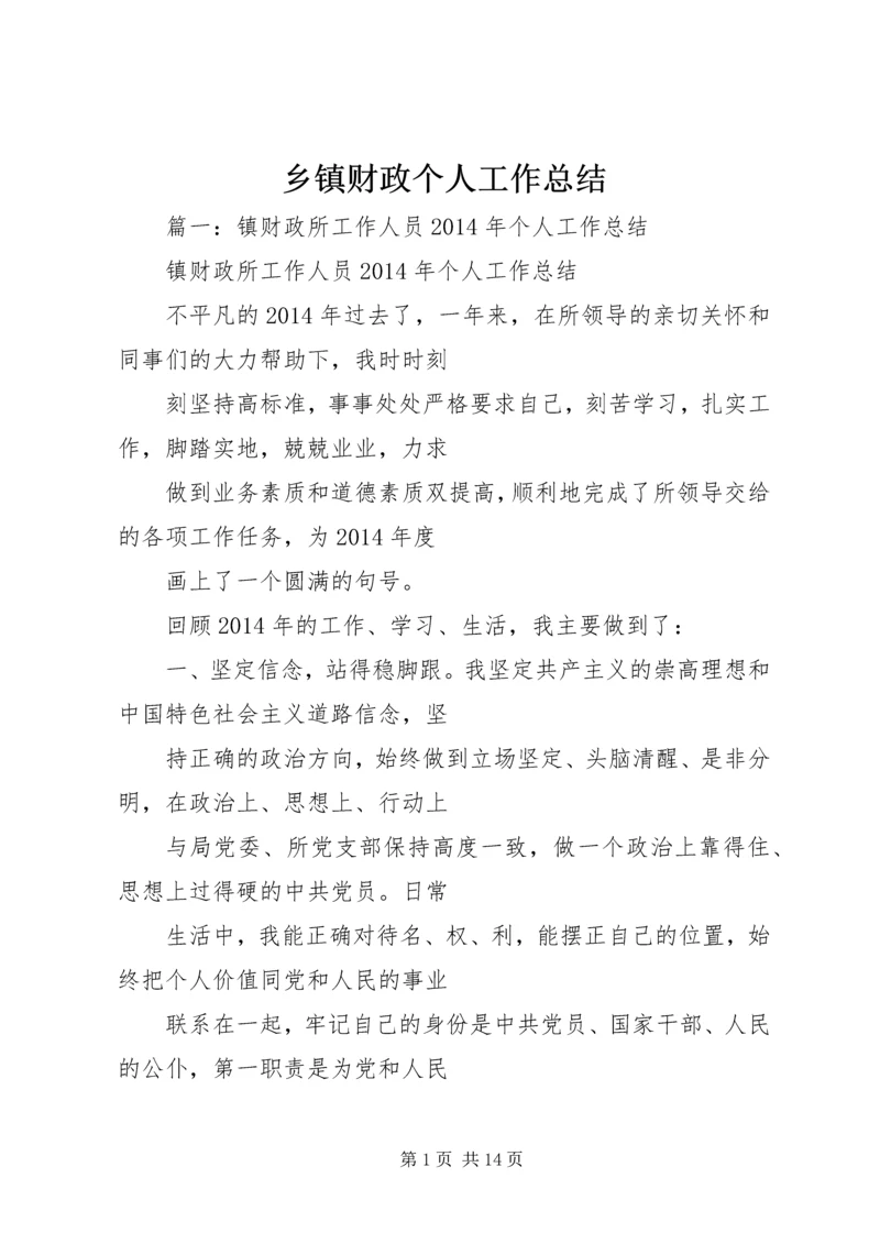 乡镇财政个人工作总结.docx