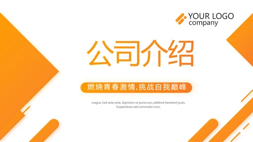橙色大气企业宣传画册公司简介产品介绍PPT