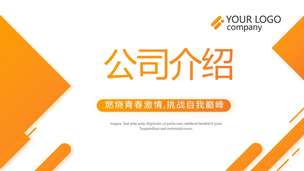 橙色大气企业宣传画册公司简介产品介绍PPT