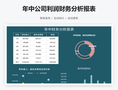 年中公司利润财务分析报表