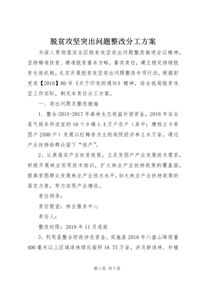 脱贫攻坚突出问题整改分工方案.docx